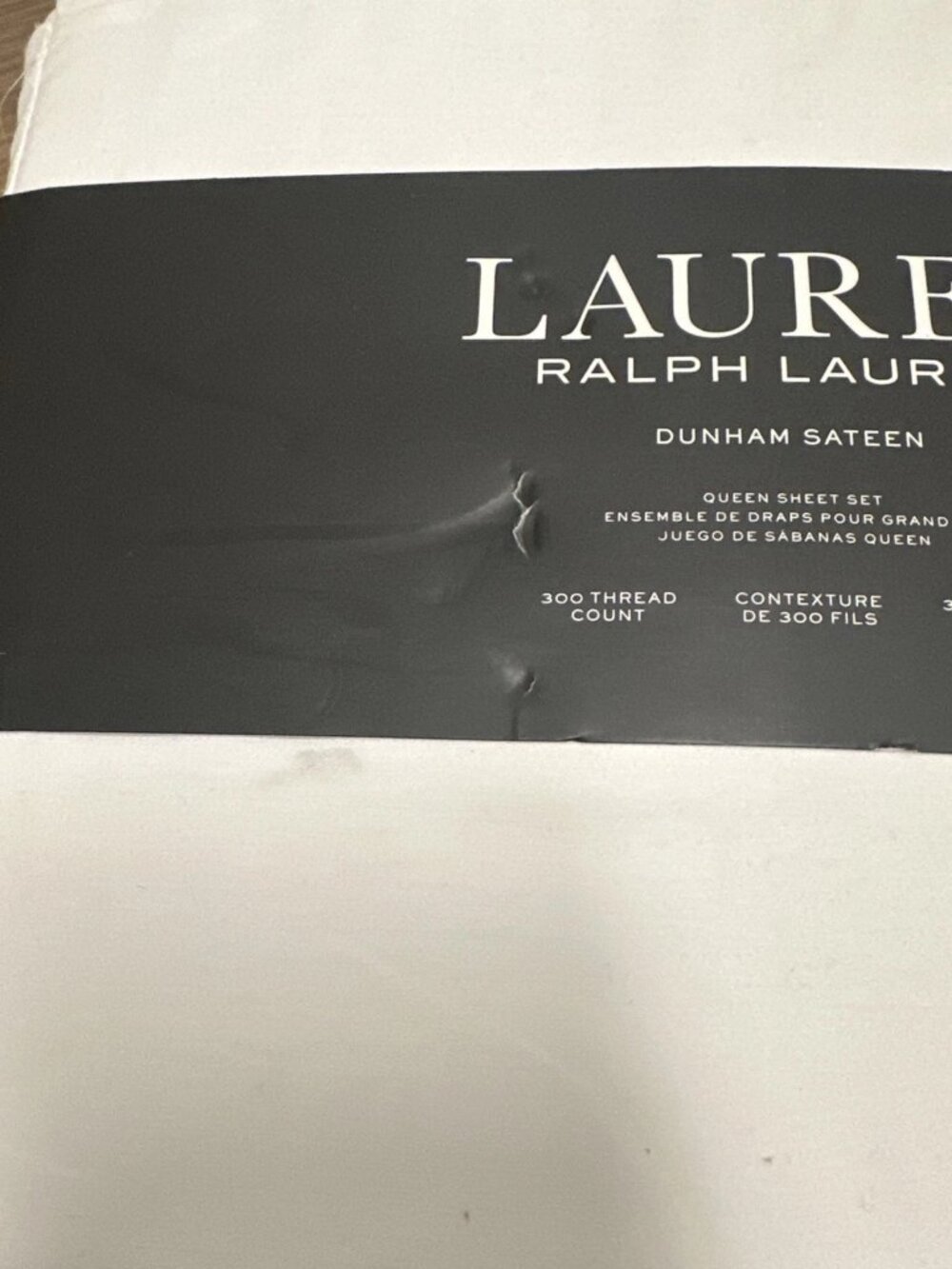 RALPH LAUREN 4PC Queen 100% Cotton Sheet Set Dunham Sateen White ECO PACKAGE